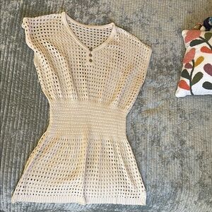 Cupshe Cream Knit Beach Coverup with Flattering Waist